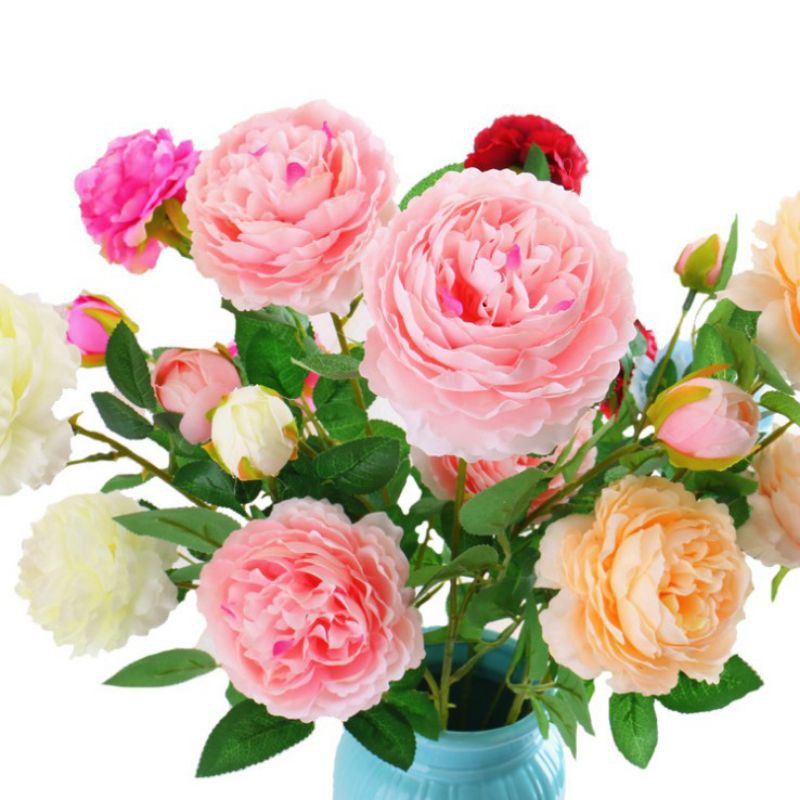 H11003 [1pc] Peony 3 Heads Artificial Flower High Quality | Home/ Wedding Decoration  3 peony artificial flower Wester