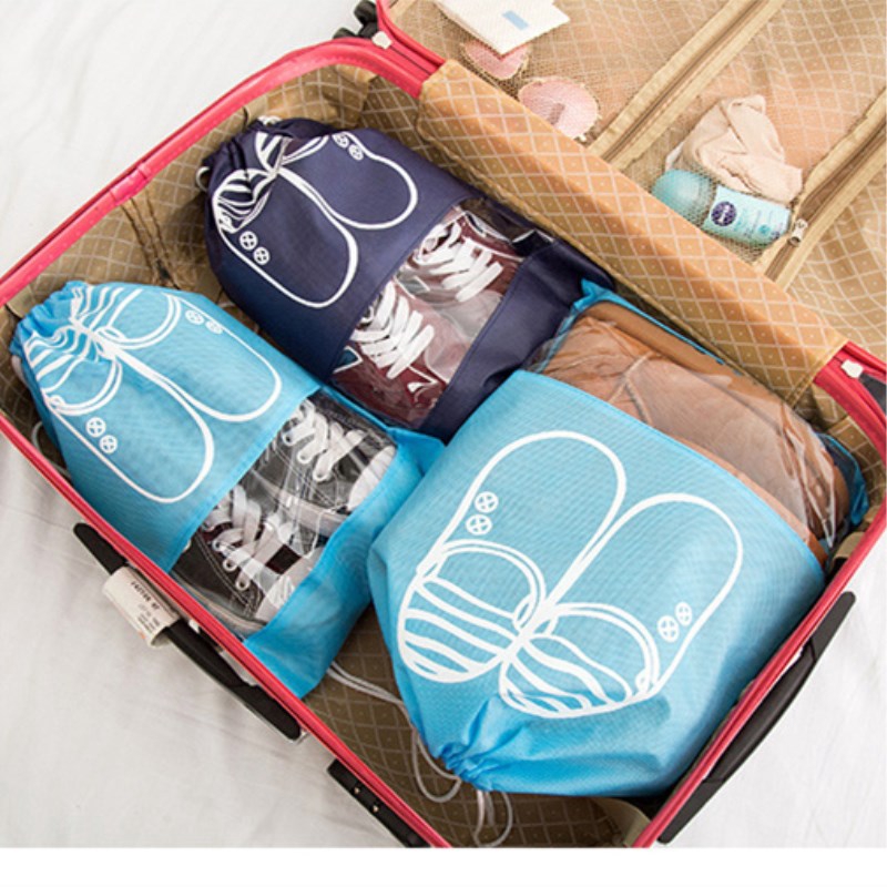 Travel Non Woven Drawstring Portable Travel Shoe Bags Multicolor Storage Organizer Bag For Men Women