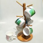 Bamboo cup holder simple tree-shaped cup holder wooden mug holder finishing storage home creative water cup hanger