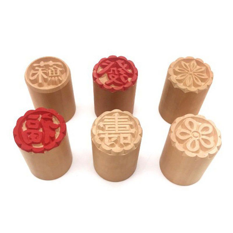 W3b6 stock 3.5cm cop  Traditional Chinese Moon Cake Mold Wood Dessert Seal Stamp DIY Pastry Molds