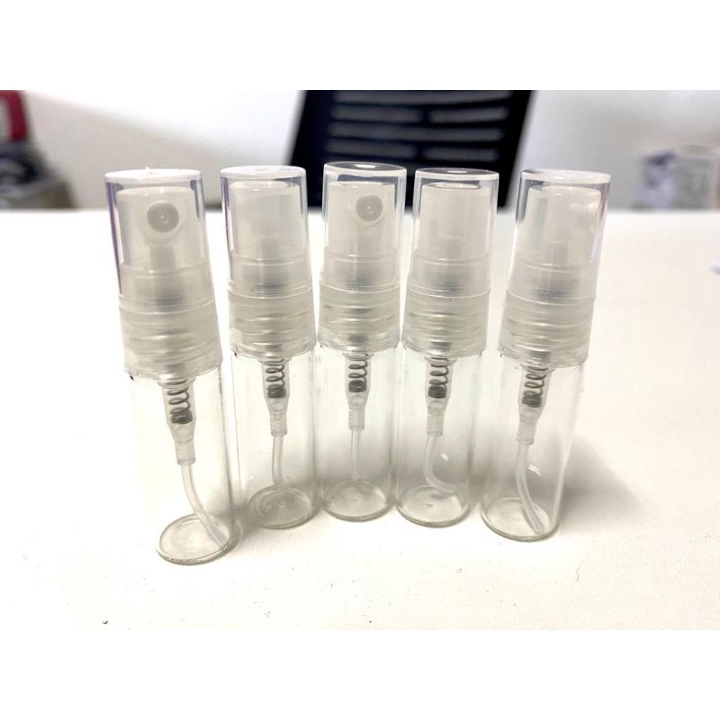 BOTOL PERFUME SPRAY JENIS KACA 3ml /2ml(GLASS BOTTLE FOR SPRAY PERFUME 3ml/2ml) Black/Transparent