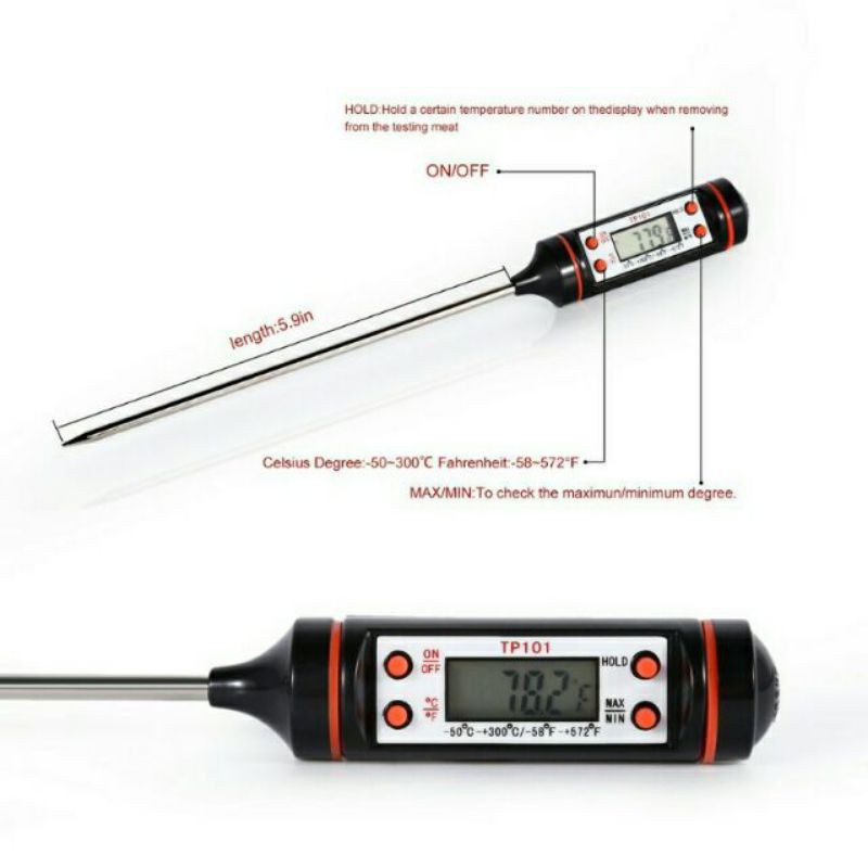 Food baking digital kitchen probe milk water oil thermometer instant read BBQ heat tester