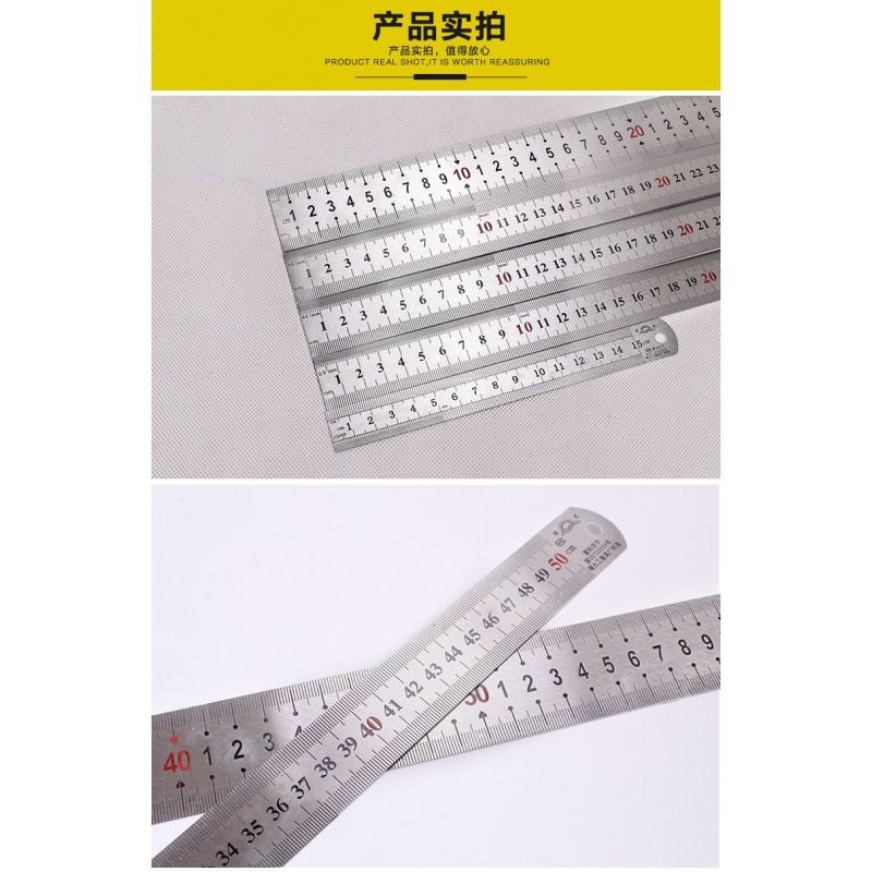 S1016 MUDAH MART Stainless Steel Metal Ruler /  Pembaris besi 15cm / 30cm / 100cm long
