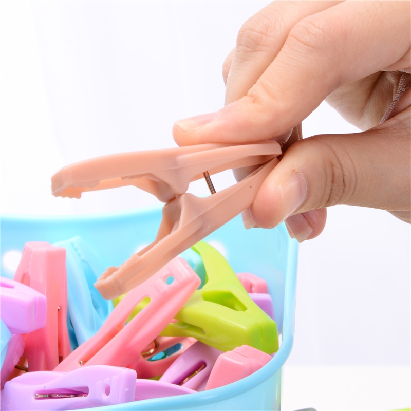 windproof clips underwear socks clothes drying clips plastic clips with basket clothes  drying clips 30pcs