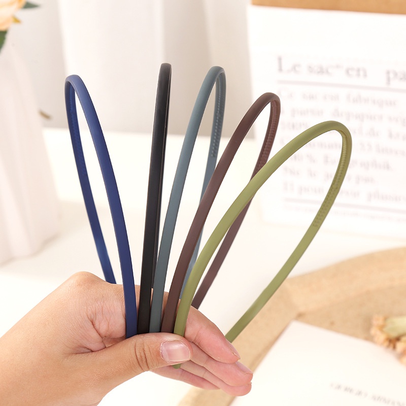 0.5cm Scrub Hair Hoop Hairband Broken Hair Organizer Solid Color Hair Accessories Headdress Washing Headband