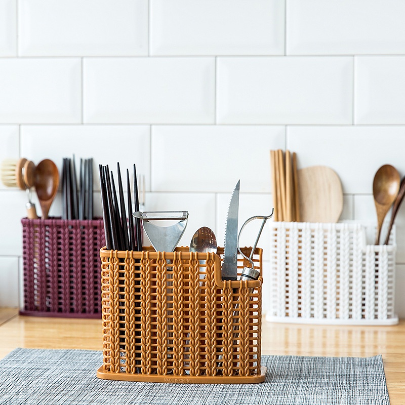 Rattan chopsticks cage wall-mounted draining chopsticks tube chopsticks rack cage chopsticks basket
