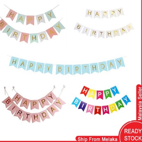 Happy Birthday party hanging Fish Tails Banner v Ribbon