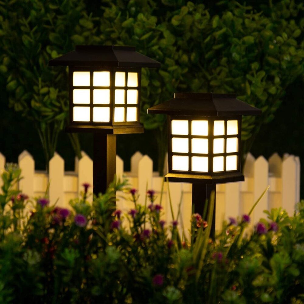 Solar LED Lampu Halaman Light Outdoor Garden Lantern Solar Powered Led Light Outdoor Plug Yard Lawn Lamp