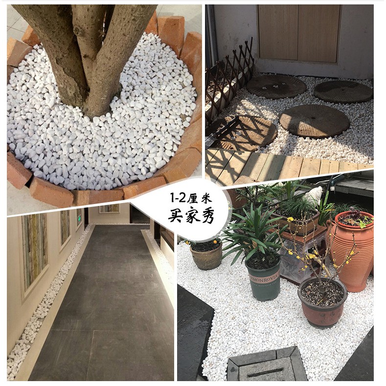 1kg Natural white stone, garden paving, small white stones, gardens, dry landscapes, white stones batu