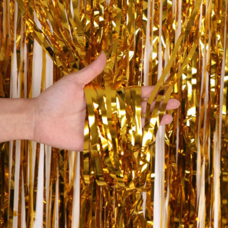 Ready Stock Party Decoration Rain Curtain Ribbon Background Photo Booth Balloon Background Birthday