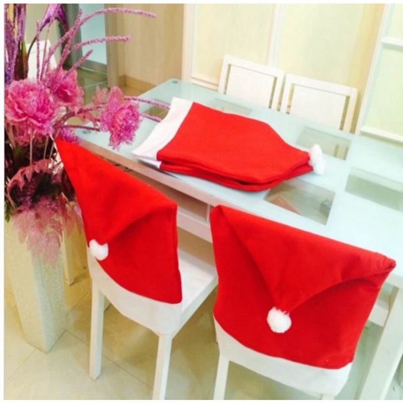 Christmas decorations Christmas chair cover Christmas hat Christmas daily necessities Christmas large chair