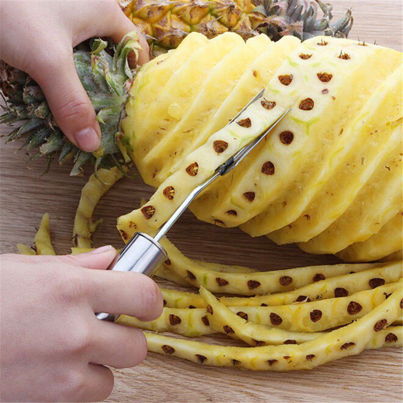 W2A6 Stainless Steel Pineapple Peeler Knife Cutter Pineapple Slicer Fruit CorerPisau Pengupas Nanas