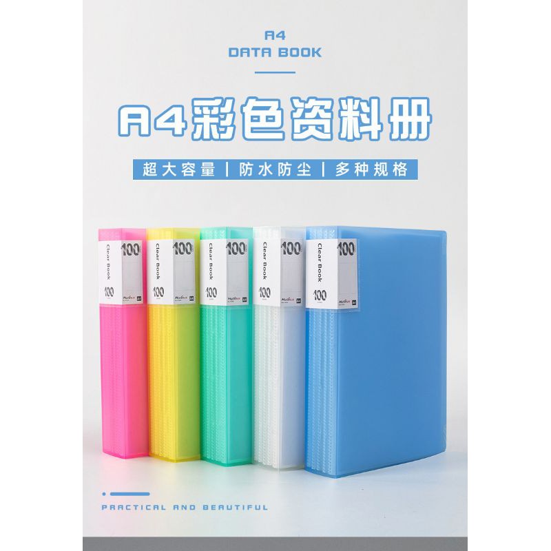 S1005 Clear Book File Folder | A4 | 20 30 40 60 Pockets |  High Quality File Holder | Transparent Pockets