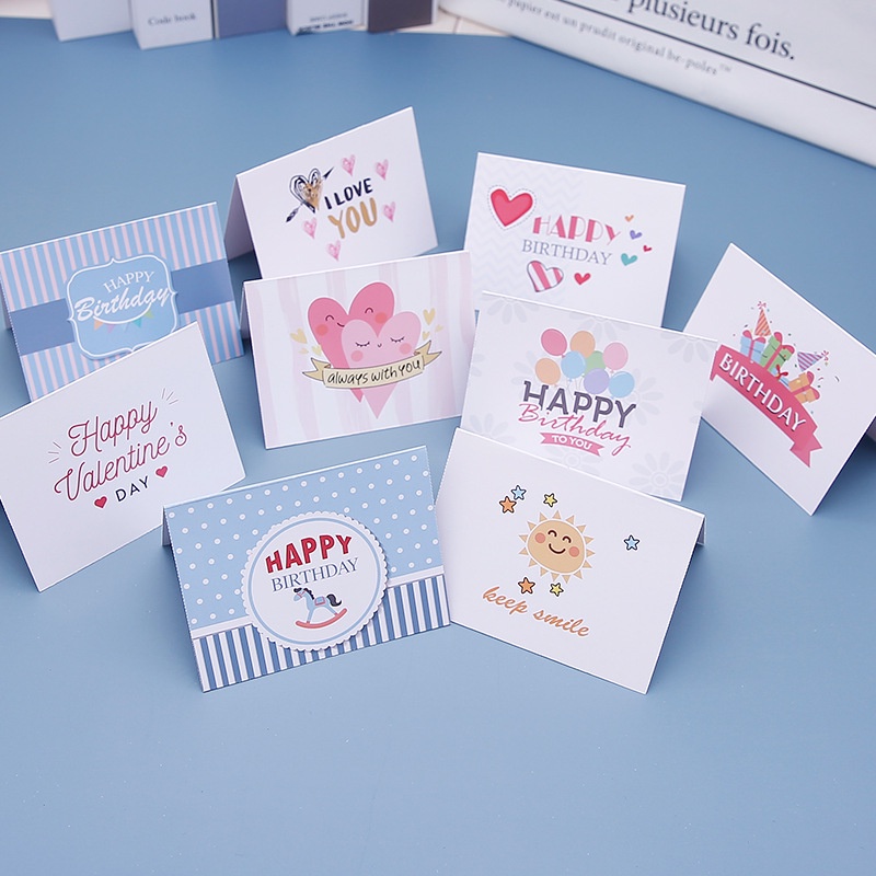 Greeting card small fresh simple baking flower cake shop birthday message thanks postcard Valentine's Day 38 women