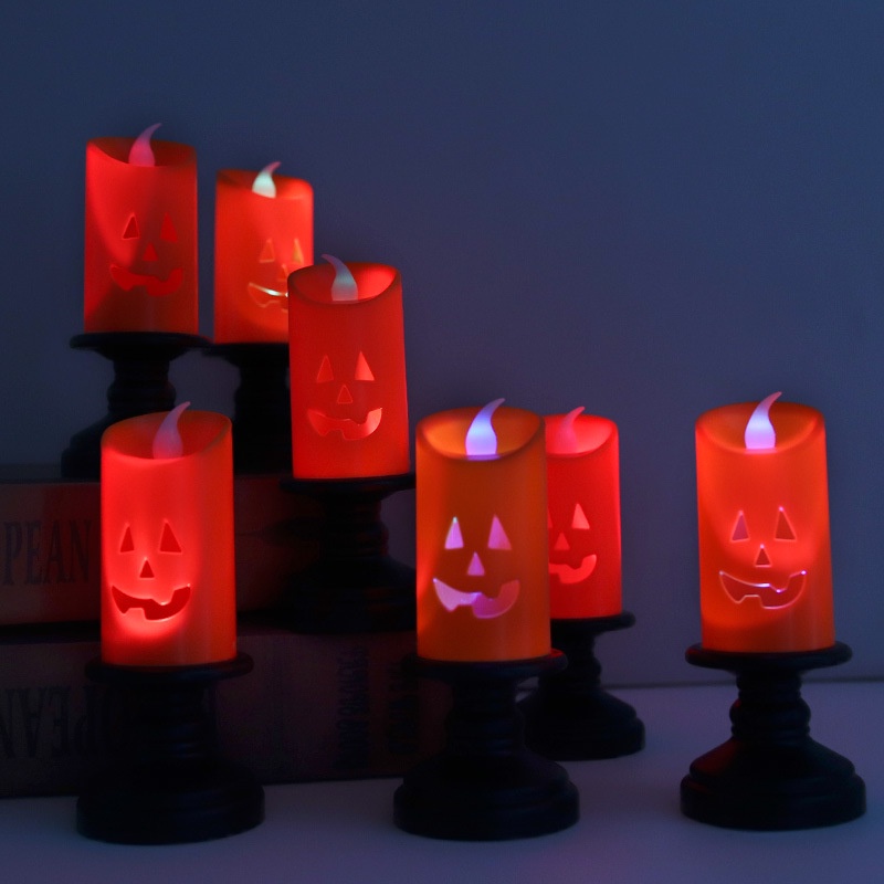 Halloween Pumpkin Party Supplies/ Halloween LED Candle Light Candlestick Decoration