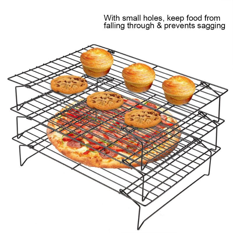 M1109 1set with three-layer foldable cookie rack cake cooling rack baking Non-Stick Cooling Rack Cake