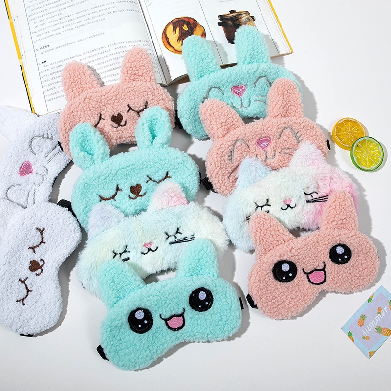 Cartoon cute plush sleep eye mask blackout sleeping hot compress ice mask ice pack children's eye mask