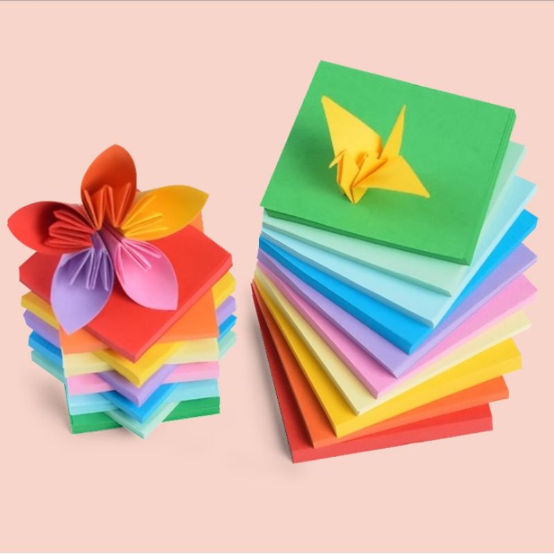 Square color origami Children's handmade colored paper Thousands of paper cranes colored handmade paper