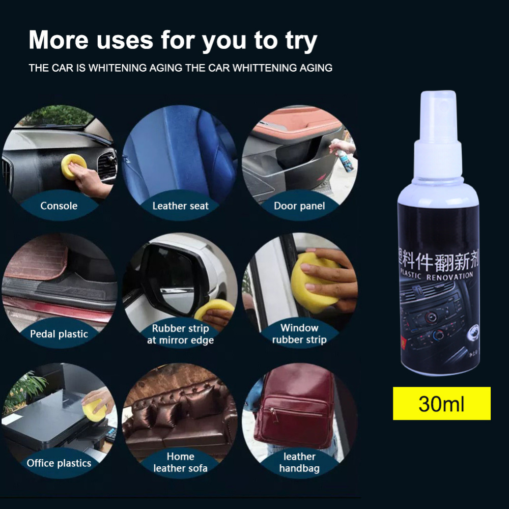 Auto 30Ml Renewed Interior Metal Car Restoration Plastic Parts Wax Retreading Agent Plastic Restoration Maintenance