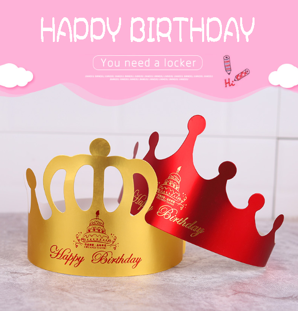 Birthday crown bronzing golden birthday hat, birthday party decoration