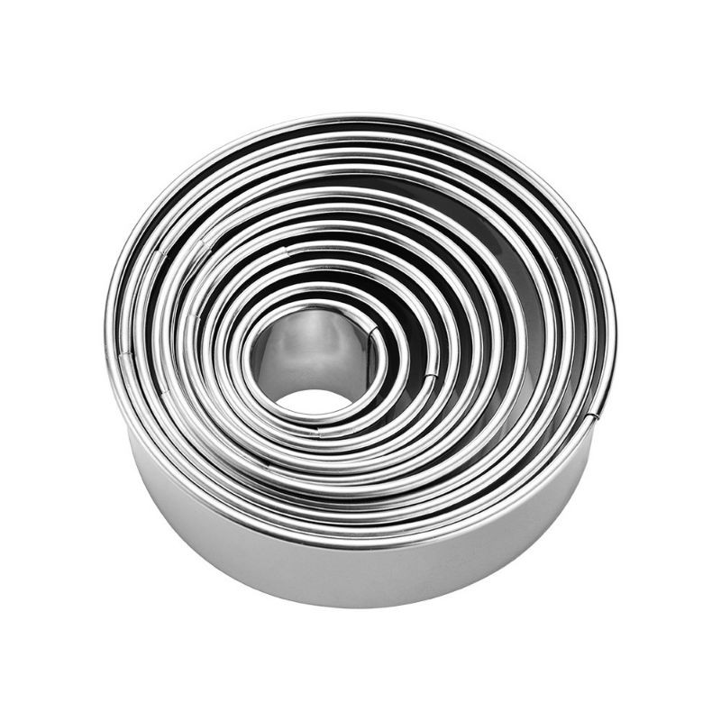 Creative round mousse ring 11 piece set thick steel biscuit mold cake mold dumpling skin cutting11