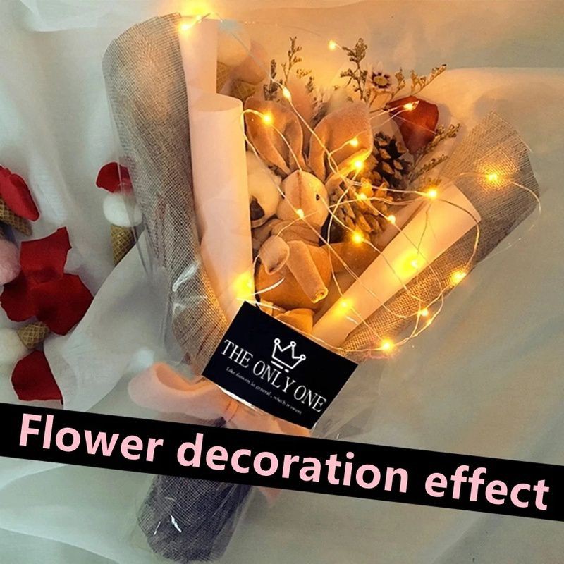 M7024 1m 2m Waterproof Copper Wire Fairy Light String/Mini LED Christmas Light Strips for Christmas Flowers Baking Cake