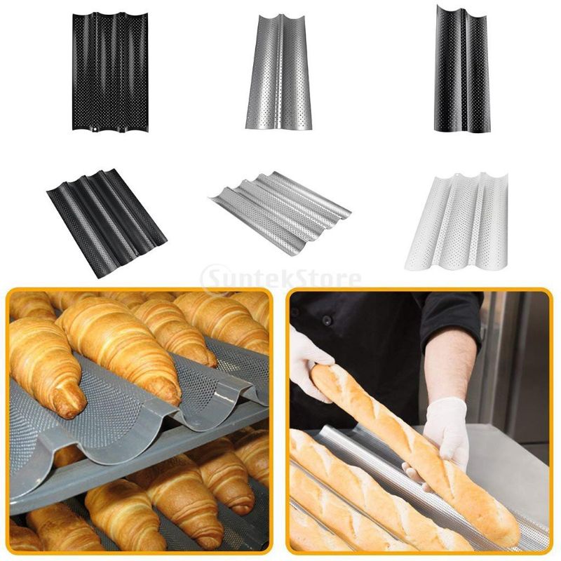 Perforated Baguette Pan French Bread Tray Wave Loaf Mold French Bread Baking Mold Bread Wave Baking Tray Baguette Mold