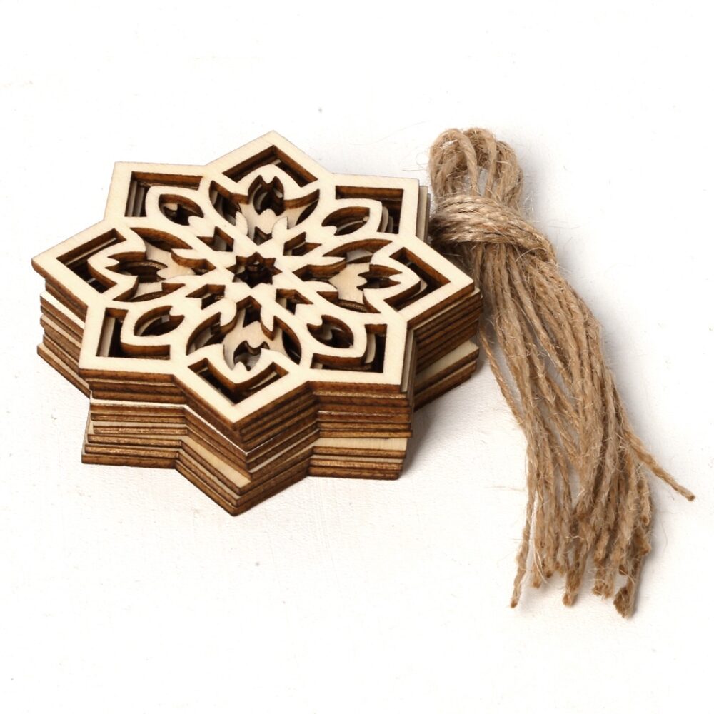1pcs Wood Eid Mubarak Pendants Ramadan Dropping DIY Eid Mubarak Decoration Hajj Mubarak Party Supplies Moon Eid Al-Fitr - Image 13