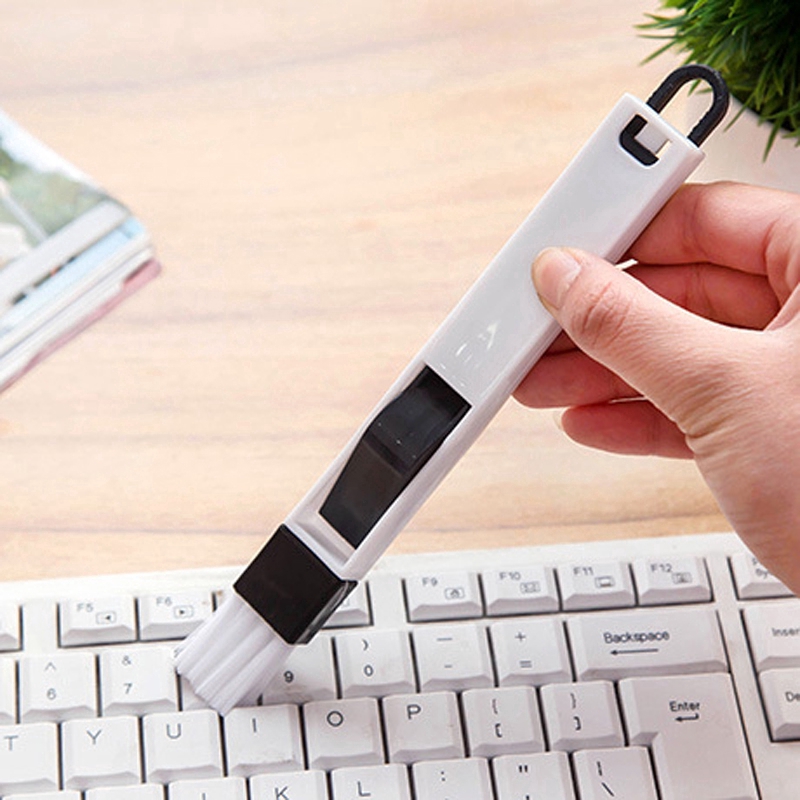 Multi-Purpose Kitchen And Bathroom Door And Window Groove Cleaning Brush Crevice Brush With Dustpan Keyboard Swipe