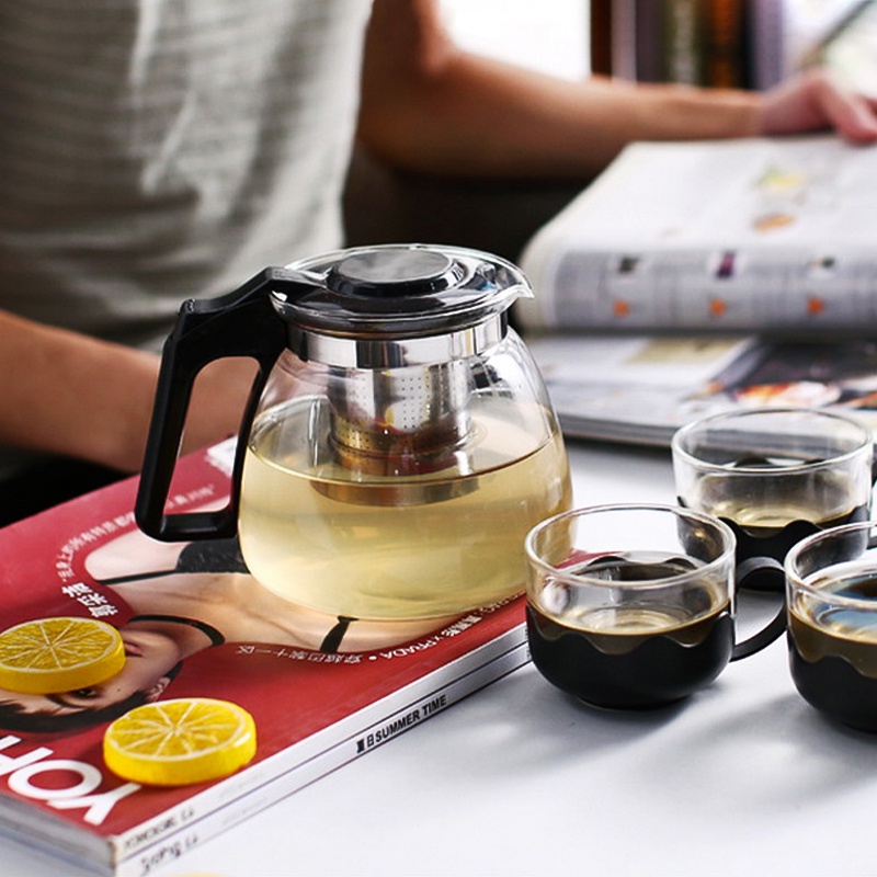 Ready Stock Glass Teapot Heat Resistant Tea Maker Teko Detachable Washable Stainless Steel Filter Screen