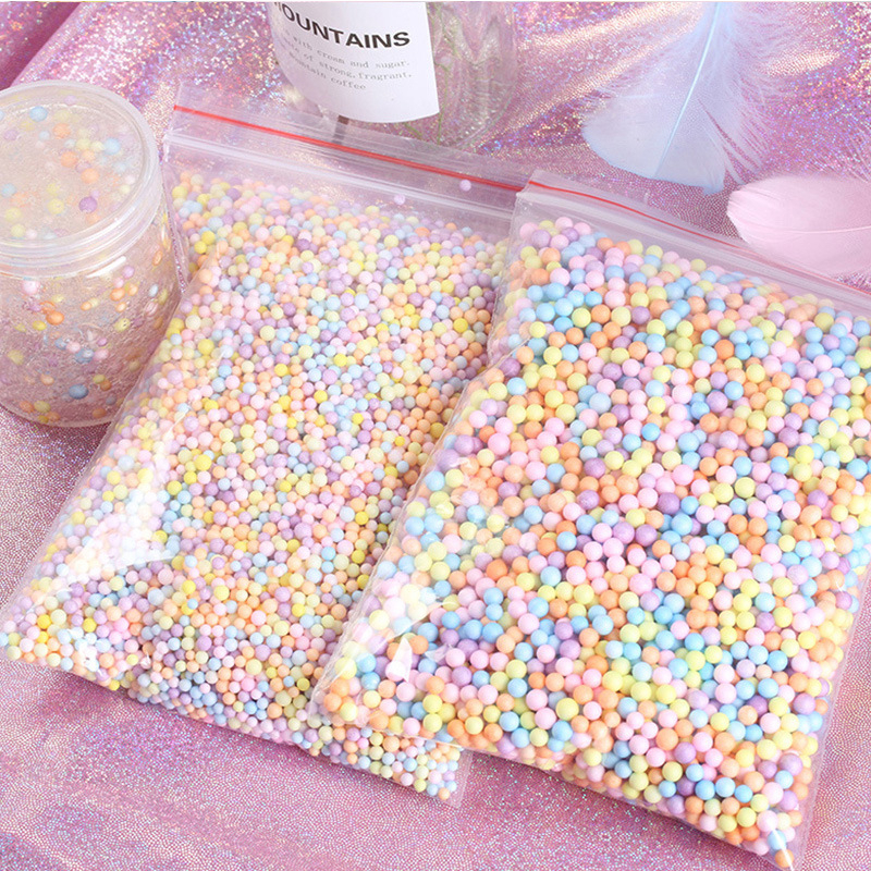 Macaron Foam Ball Styrofoam Polystyrene Filler Box Gift Packing Birthday Party Wedding Hiasan Slime Topping