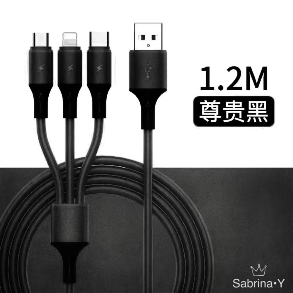 3 In 1 Liquid Silicone USB Cable Fast Charger Cable Micro USB/Type-C - Image 12