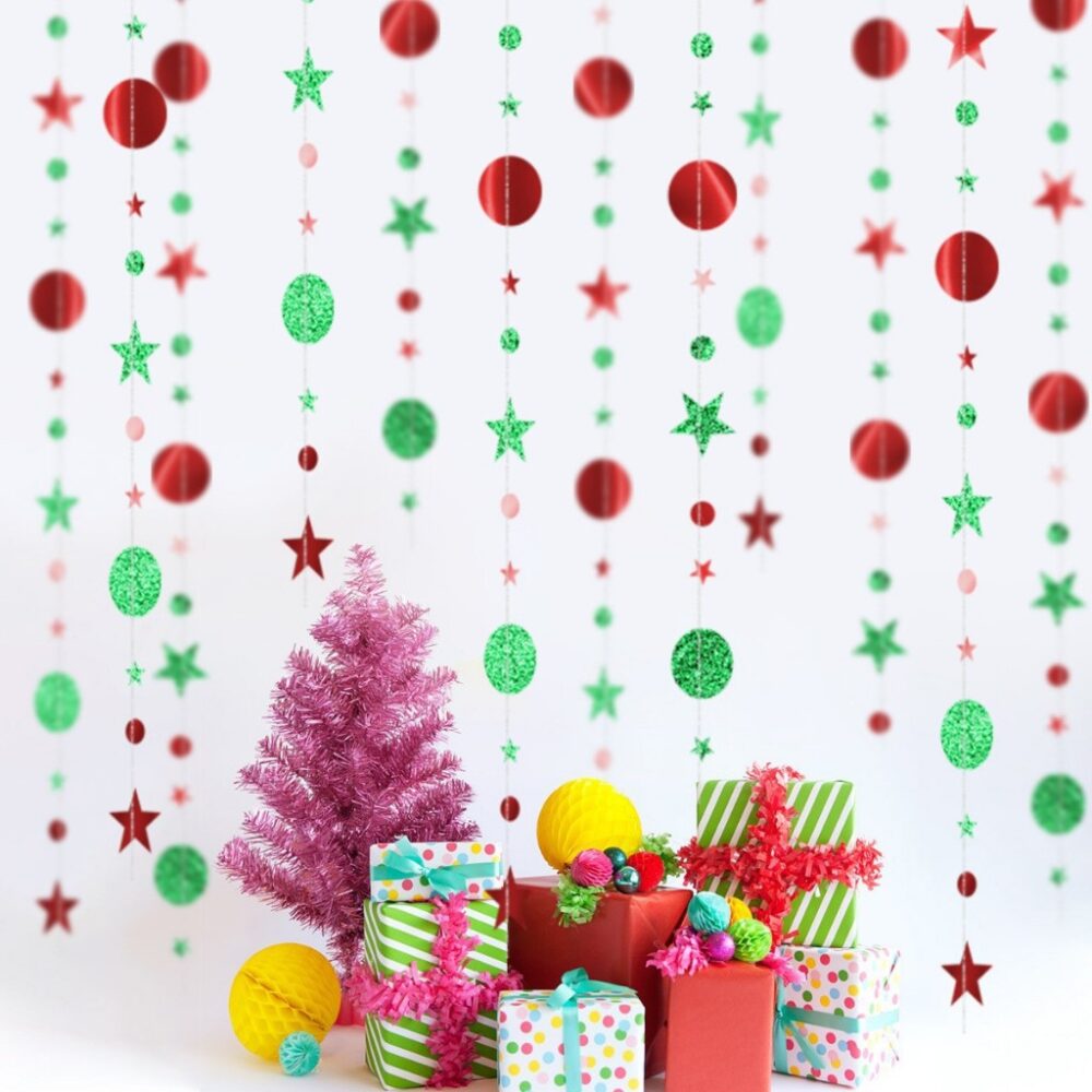 4M Twinkle Star Paper Garland for Merry Christmas Decorations Home New Year Xmas Tree Ornaments - Image 10