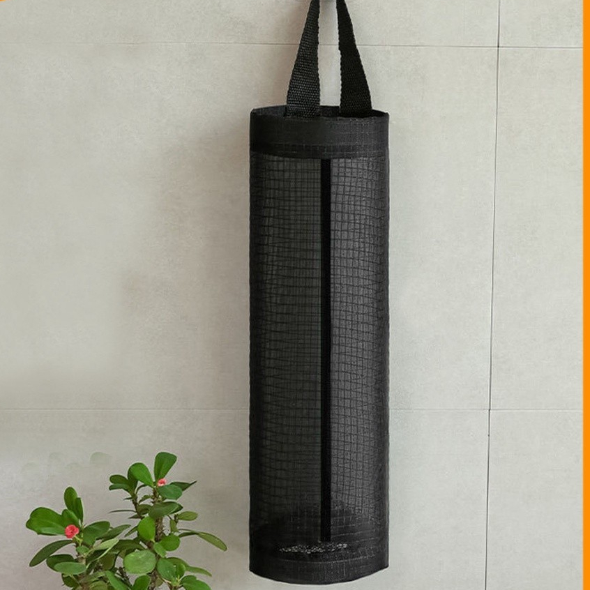 Kitchen Organizer Plastic Bag Holder Hanging Garbage Net Storage Bag Trash Dispenser Magic Flower Wall