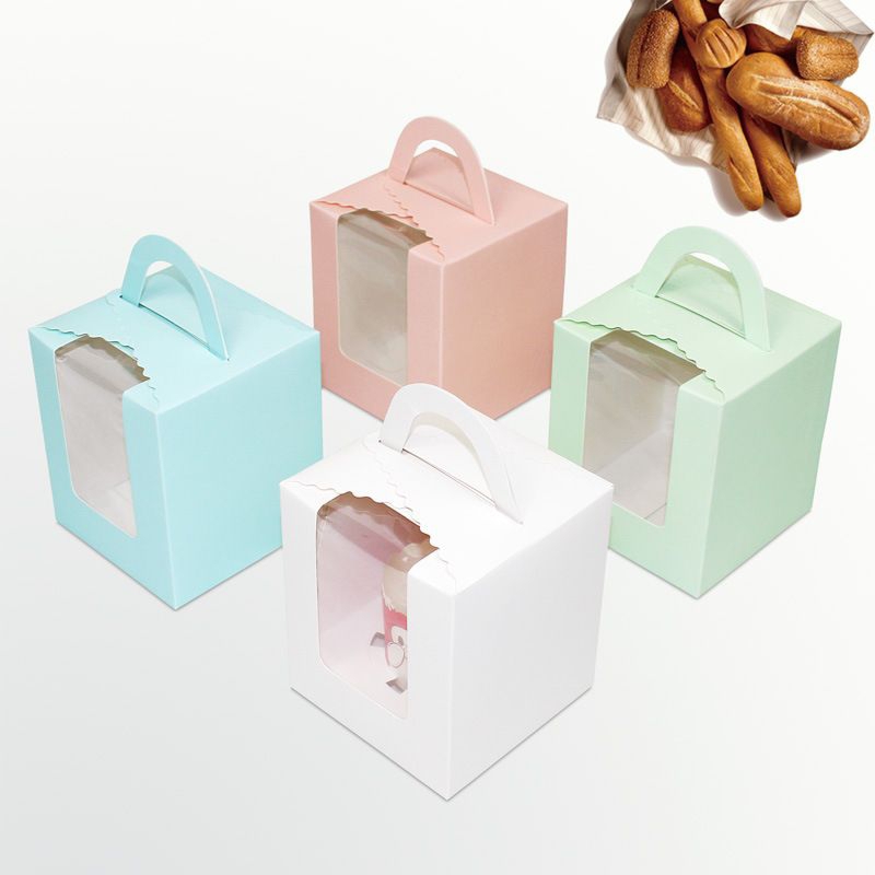 cake box portable window cupcake box mousse chaff pudding bottle baking packaging box muffin box