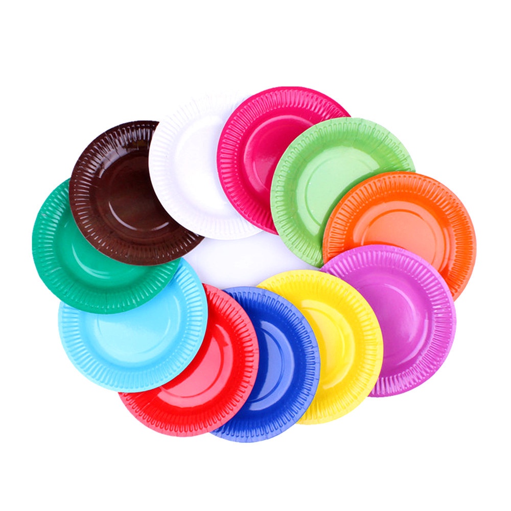 1PCS color paper plate diy children's creative handmade material kindergarten disposable