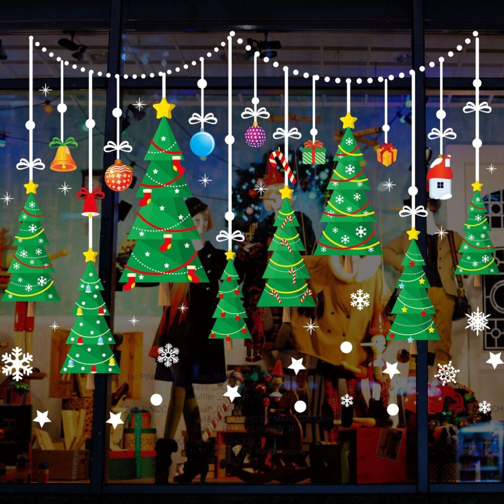 New Christmas and New Year wall stickers 9 multi-choice cartoon hanging ball Christmas decoration glass window sticker - Image 3