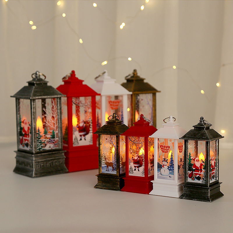 Christmas Luminous Gifts Wind Lamp Candlestick Lamp Old Man Snowman Night Light Decoration Ornament Christmas