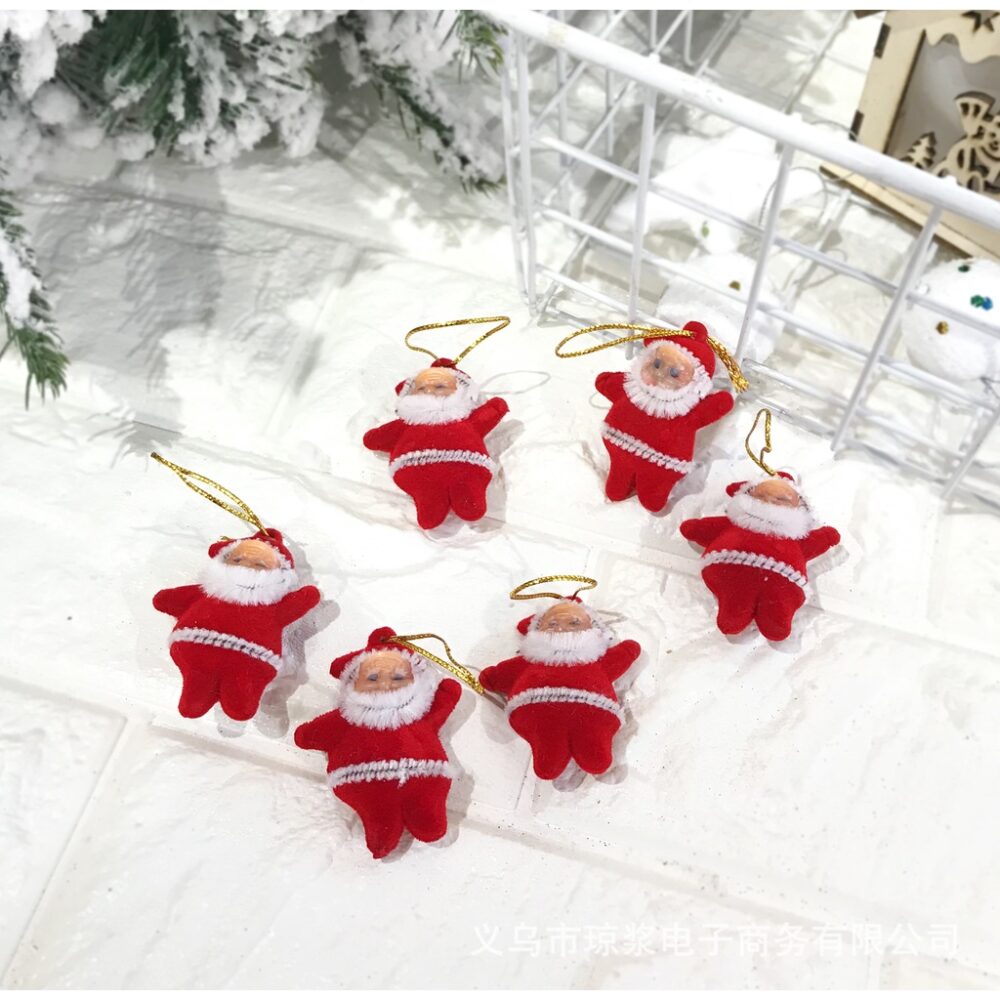 Santa Claus Red Flocking Little Old Man Christmas Gold Powder 6 Colors Little Old Man Christmas Tree Decorations