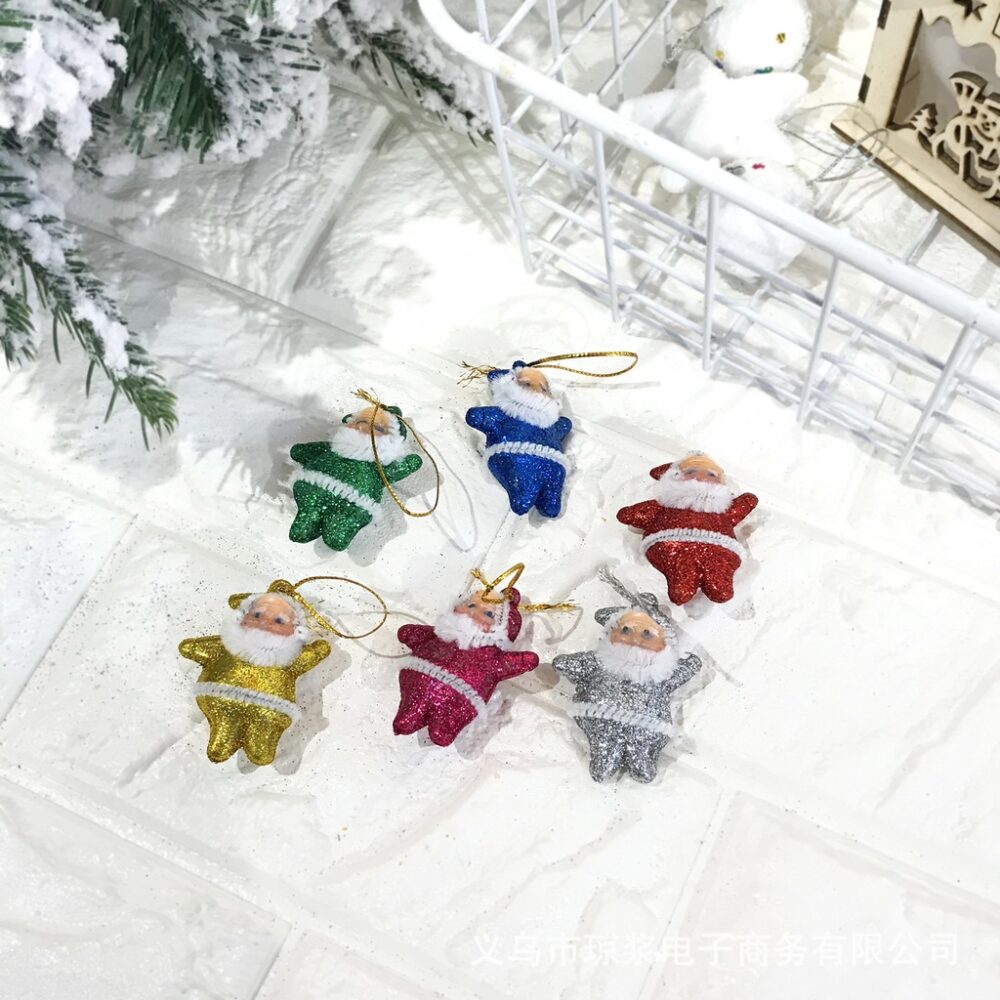Santa Claus Red Flocking Little Old Man Christmas Gold Powder 6 Colors Little Old Man Christmas Tree Decorations - Image 2