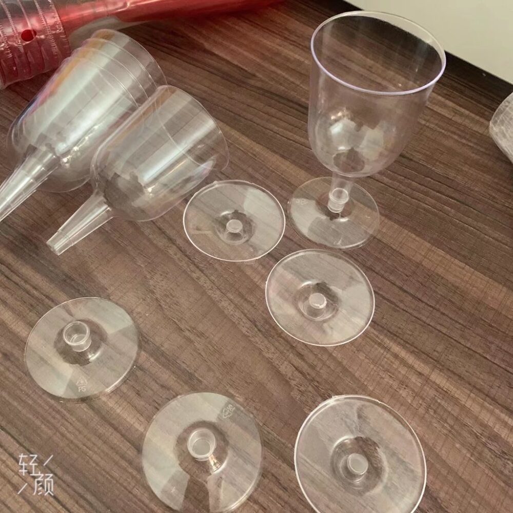 1pcs Small 175ml transparent red wine glass party gathering disposable PS plastic wine glass - Image 3