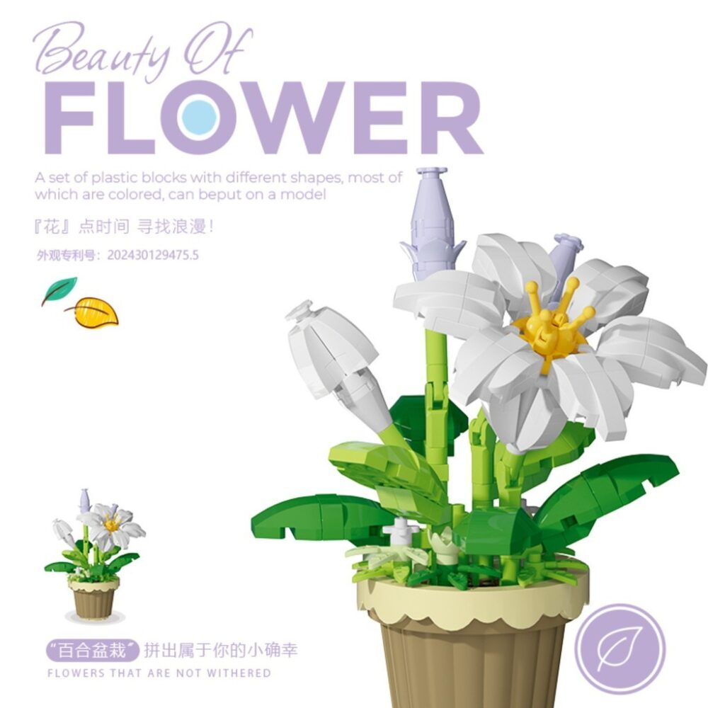 Building Blocks Preserved  Flowers Potted Building Blocks Roses Sunflowers Building Blocks Model Decorations Girls Toys - Image 12