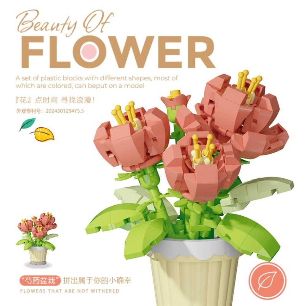 Building Blocks Preserved  Flowers Potted Building Blocks Roses Sunflowers Building Blocks Model Decorations Girls Toys - Image 9