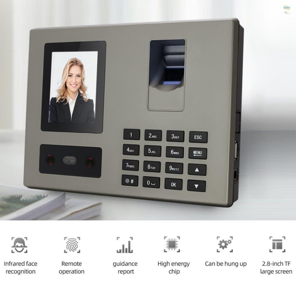 Intelligent Face Biometric Fingerprint Password Employee Attendance Machine Checking-in Recorder 2.8 inch TFT Screen - Image 2