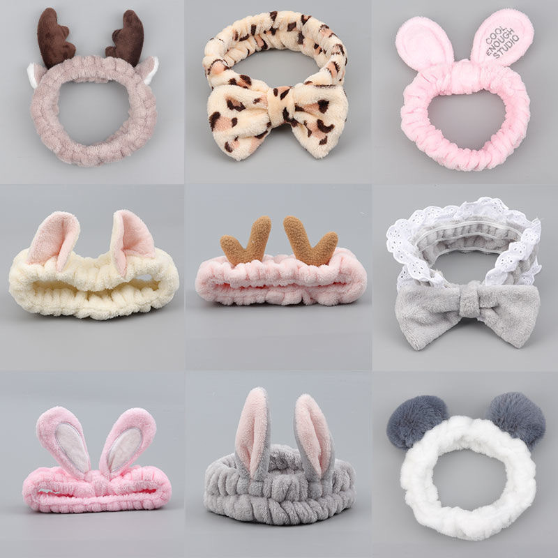 New cartoon hair band washing face special net red female tide mask washing wide-brimmed simple beam hair pressure headb
