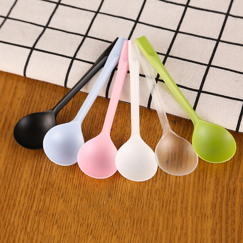 Disposable spoon thickened takeaway dessert spoon plastic spoon cake ice cream spoon fruit spoonfork spoon