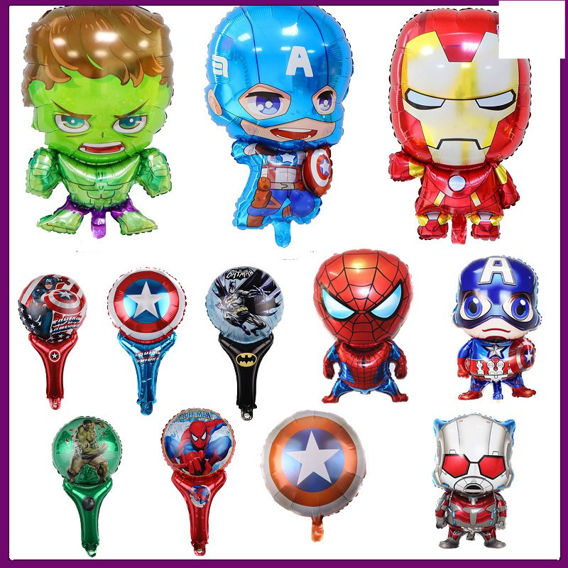 Foil Cartoon Balloon Spiderman Captain Hero Foil Balloon Toys Cartoon Shape Balloon Birthday Party Hand Balloons