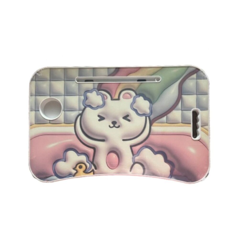 3D Cartoon Folding Table Folding Children's Study Table with Cellphone Slot and Glass - Image 26