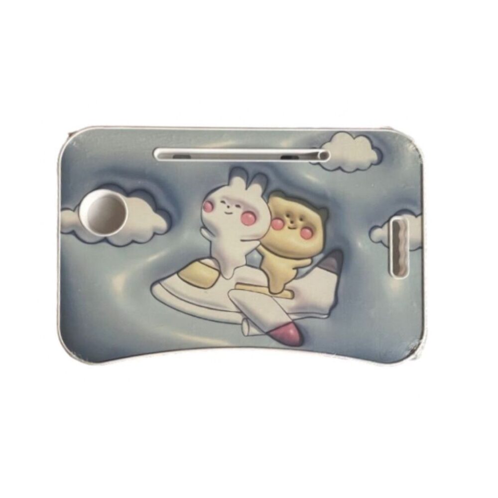 3D Cartoon Folding Table Folding Children's Study Table with Cellphone Slot and Glass - Image 25