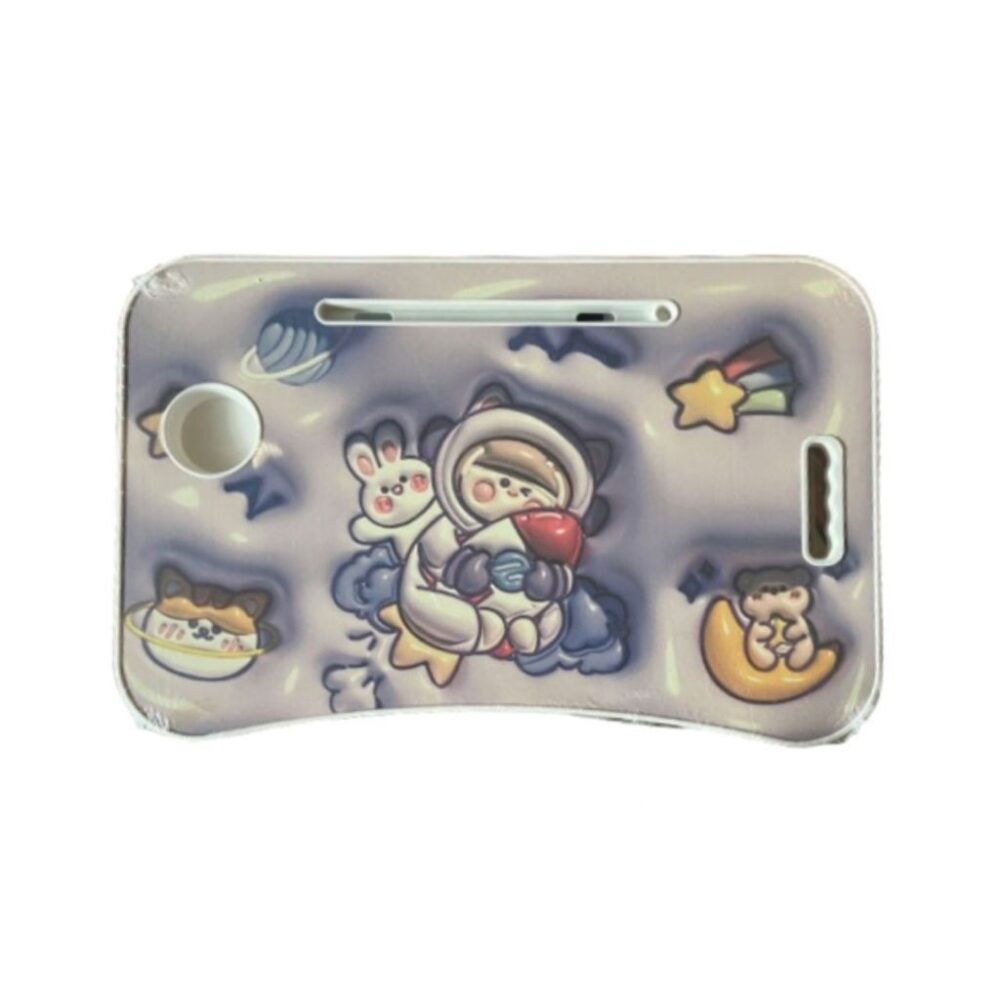 3D Cartoon Folding Table Folding Children's Study Table with Cellphone Slot and Glass - Image 18